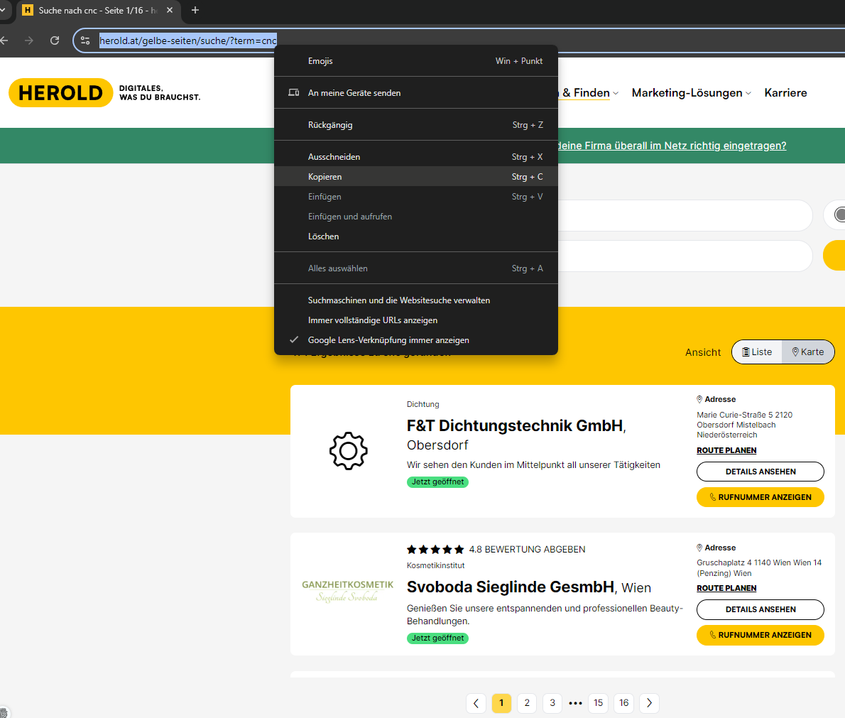 Herold Suchergebniss