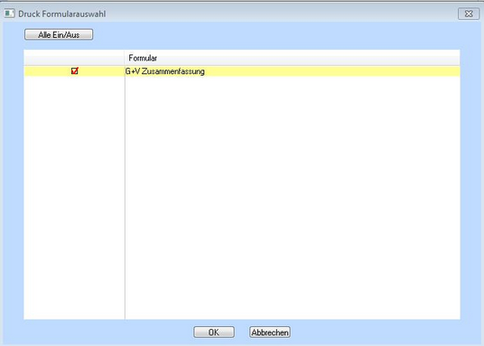 G+V Formularauswahl druck