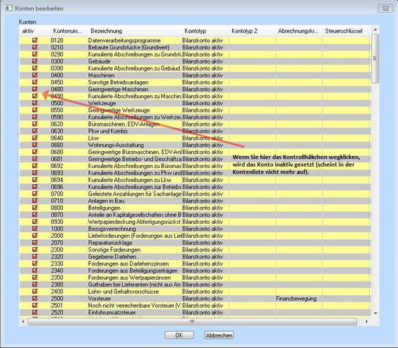 Kontenliste bearbeiten2
