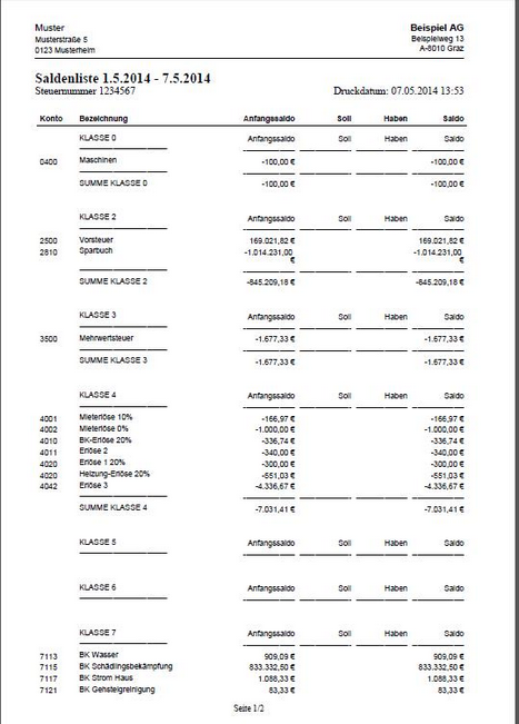 Saldenliste_Ausdruck
